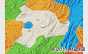 Shaded Relief Map of Huaihua, political outside