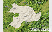 Shaded Relief Map of Huaihua, satellite outside