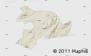 Shaded Relief Map of Huaihua, single color outside