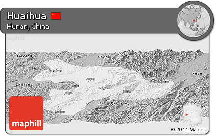 Gray Panoramic Map of Huaihua