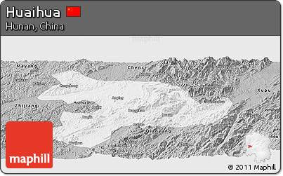 Gray Panoramic Map of Huaihua