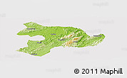 Physical Panoramic Map of Huaihua, cropped outside