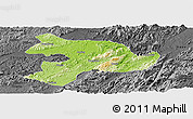 Physical Panoramic Map of Huaihua, darken, desaturated