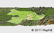 Physical Panoramic Map of Huaihua, darken