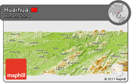 Physical Panoramic Map of Huaihua
