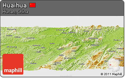 Physical Panoramic Map of Huaihua