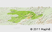 Physical Panoramic Map of Huaihua, lighten