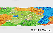 Physical Panoramic Map of Huaihua, political outside