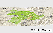 Physical Panoramic Map of Huaihua, shaded relief outside