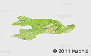 Physical Panoramic Map of Huaihua, single color outside