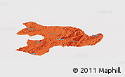 Political Panoramic Map of Huaihua, cropped outside