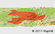 Political Panoramic Map of Huaihua, physical outside