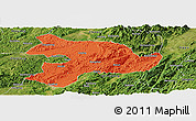 Political Panoramic Map of Huaihua, satellite outside