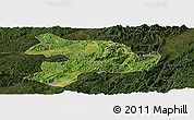 Satellite Panoramic Map of Huaihua, darken
