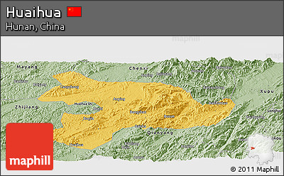 Savanna Style Panoramic Map of Huaihua