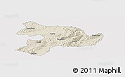 Shaded Relief Panoramic Map of Huaihua, cropped outside