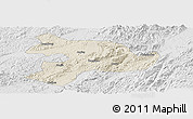 Shaded Relief Panoramic Map of Huaihua, lighten, desaturated