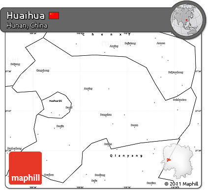 Blank Simple Map of Huaihua