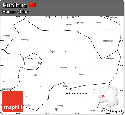 Blank Simple Map of Huaihua