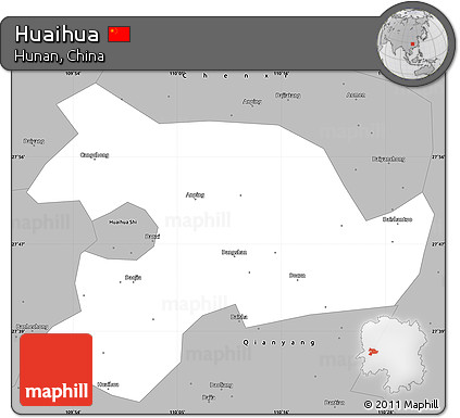 Gray Simple Map of Huaihua