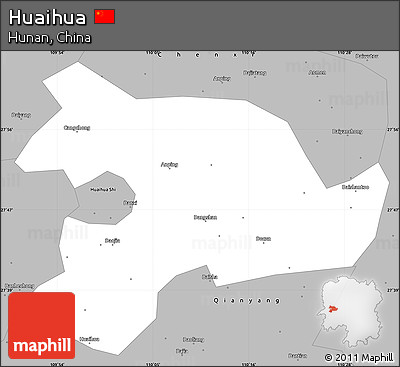 Gray Simple Map of Huaihua