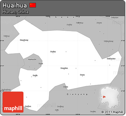 Gray Simple Map of Huaihua