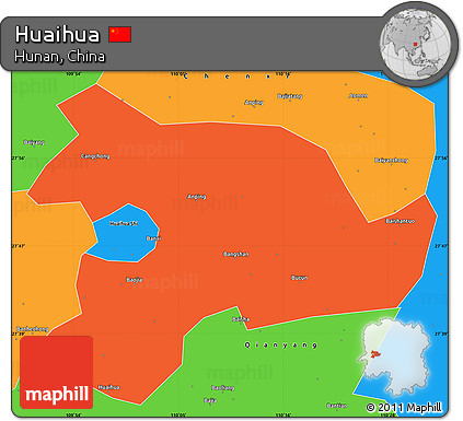 Political Simple Map of Huaihua