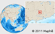 Shaded Relief Location Map of Jianghua