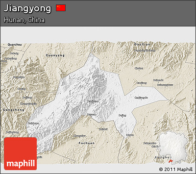 Classic Style 3D Map of Jiangyong