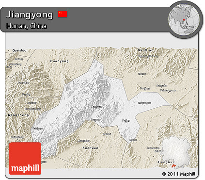 Classic Style 3D Map of Jiangyong