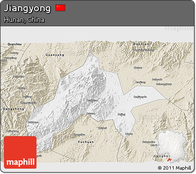 Classic Style 3D Map of Jiangyong