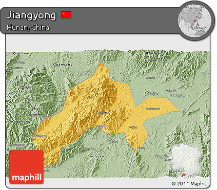 Savanna Style 3D Map of Jiangyong