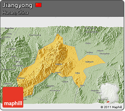 Savanna Style 3D Map of Jiangyong