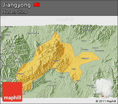 Savanna Style 3D Map of Jiangyong