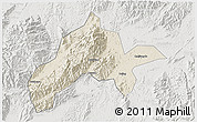 Shaded Relief 3D Map of Jiangyong, lighten, semi-desaturated