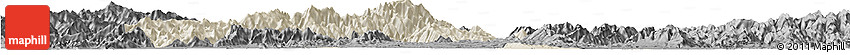 Shaded Relief Horizon Map of Jiangyong, darken, desaturated