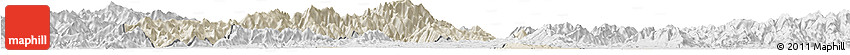 Shaded Relief Horizon Map of Jiangyong, lighten, desaturated