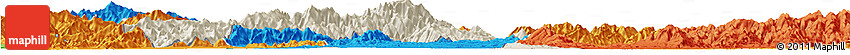 Shaded Relief Horizon Map of Jiangyong, political outside