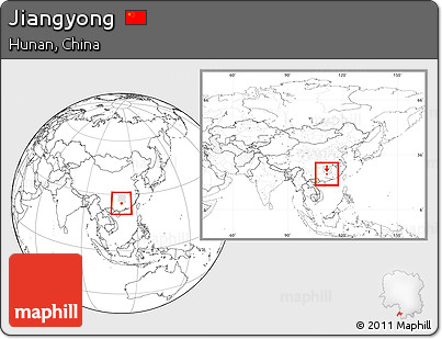 Blank Location Map of Jiangyong, highlighted parent region, within the entire country