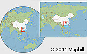 Savanna Style Location Map of Jiangyong, highlighted country, highlighted parent region, within the entire country