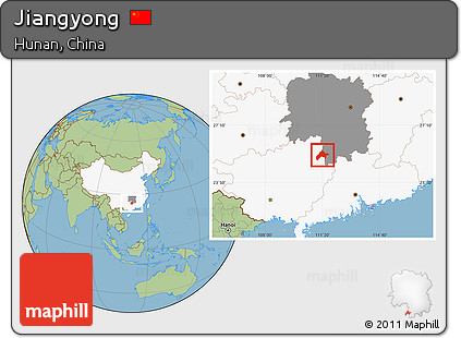 Savanna Style Location Map of Jiangyong, highlighted country, highlighted parent region