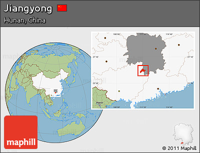 Savanna Style Location Map of Jiangyong, highlighted country, highlighted parent region