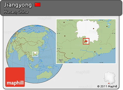 Savanna Style Location Map of Jiangyong, highlighted parent region