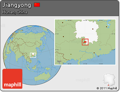 Savanna Style Location Map of Jiangyong, highlighted parent region