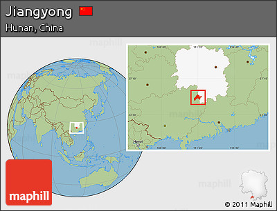 Savanna Style Location Map of Jiangyong, highlighted parent region