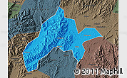 Political Map of Jiangyong, darken, semi-desaturated
