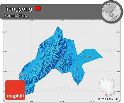 Political Map of Jiangyong, single color outside