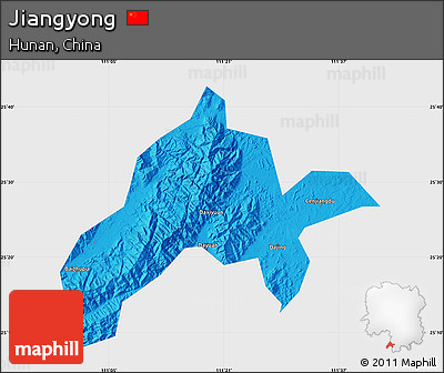 Political Map of Jiangyong, single color outside