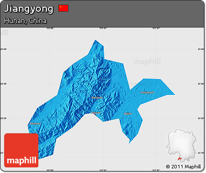 Political Map of Jiangyong, single color outside