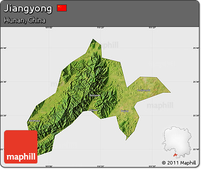 Satellite Map of Jiangyong, single color outside
